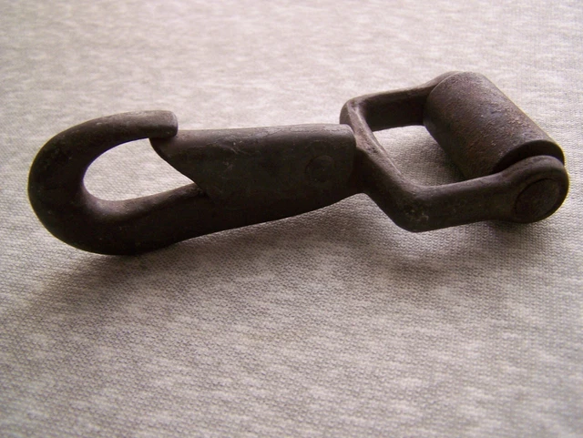 Antique Vintage Large Snap Hook Roller Carabiner Strapping Tie Down