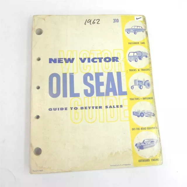 1962 Victor Oil Seal Master Gasket Guide Cars Trucks Catalog Cars Trucks Marine