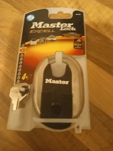 Master Lock Excell 60 mm titanverstärktes Diskus Vorhängeschloss mit 4 Schlüsseln - M187D