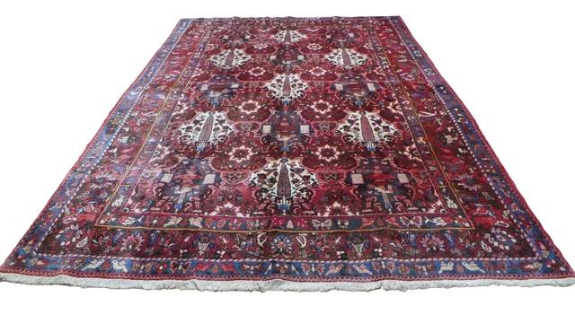 Large  PERSAIN CARPET RUG HAND MADE Oriental living Room Vintage 9ft 8" x 6ft 11