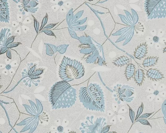 THIBAUT CURTAIN FABRIC Indienne Hazel 2.1 METRES SPA BLUE 100% LINEN ANNA FRENCH 3