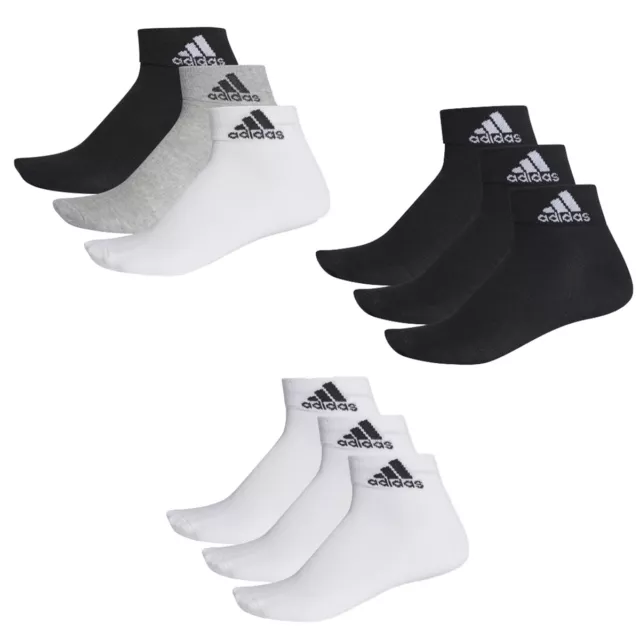 6 paia calze adidas Performance/quarter taglia 35-54 unisex calze corte