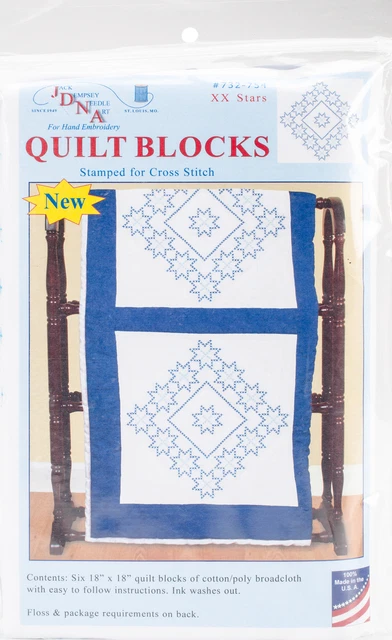 Jack Dempsey gestempelt weiße Quiltblöcke 18""x18"" 6/Stück-XX Stern -732 754