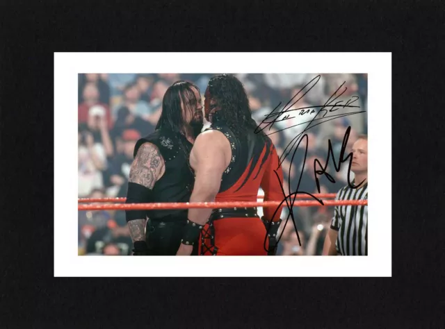 8X6 Mount UNDERTAKER & KANE Signed PHOTO Print Ready To Frame WWE Wrestling