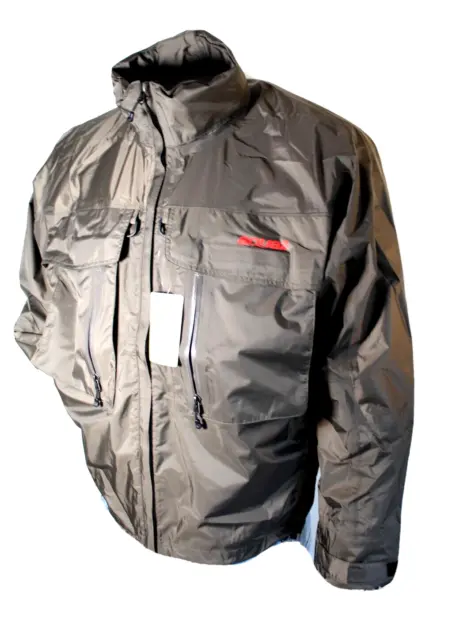 AQUAZ Kenai Size Medium Brown Breathable Wading Fishing Hooded Jacket MSRP $189