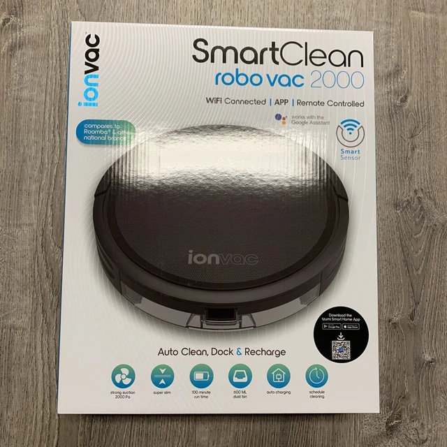 IONVAC SMART CLEAN RoboVac 2000 Robotic Vacuum with App Remote Control