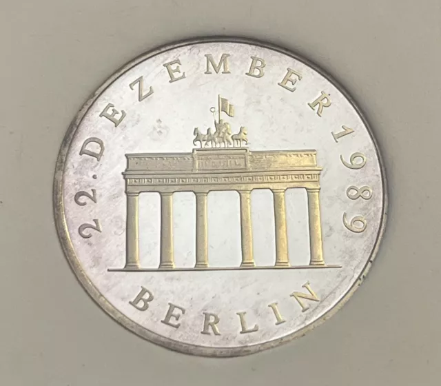 Rare 1990 Germany 20 Mark Opening Brandenburg Gate Gem Silver Proof Coin Slabbed