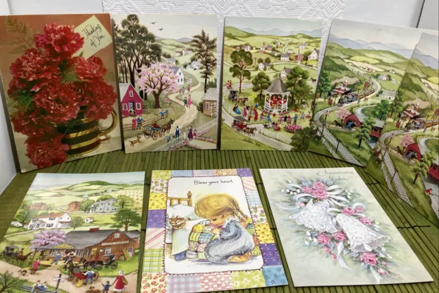 Lot of 8 VTG Sunshine Greeting Cards Mostly Get Well Pretty Pictures Smashbook