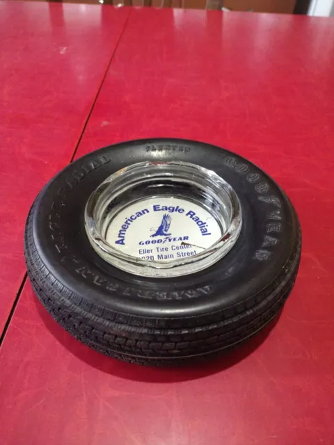 Vintage Goodyear American Eagle Radial Flexten Tire Ashtray Greatbend, KS