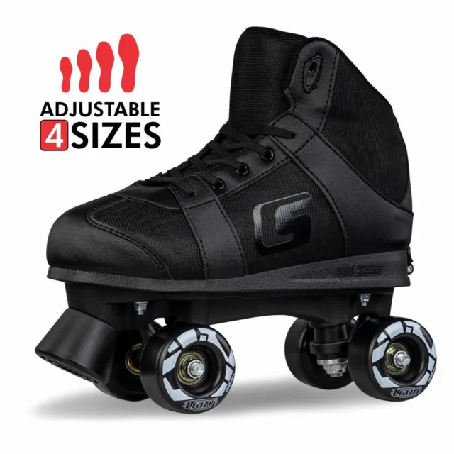 Crazy Skates SK8 Size Adjustable Hi Top Quad Rollerskates Kids Girls Boys Roller