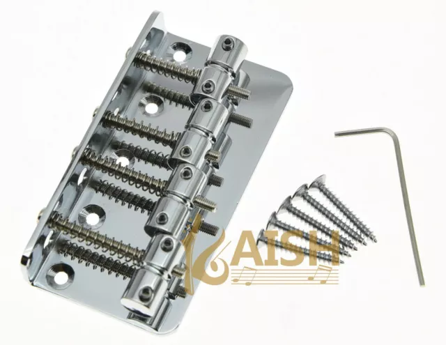 Chrome 4 String Electric J Bass or P Bass Bridge for Jazz/Precision Bass Guitar