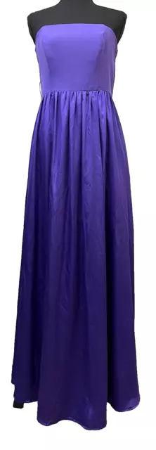 Vera Wang White Women's Dress Sz 6 Strapless Purple Bridesmaid Gown Long Slit