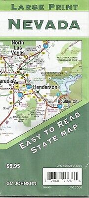 Nevada LARGE PRINT Road Map by GM Johnson Publishing
