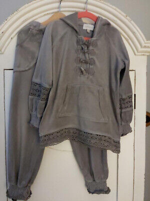 Creamie Girls Grey Velour 2 Piece Leisure Suit 5 Years Immaculate!