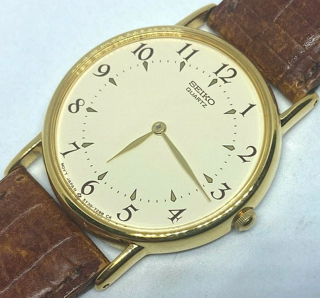 VTG SEIKO 5Y30-7009 Men Ultra Thin Gold Tone Analog Quartz Watch Hour~New  Batter EUR 49,22 - PicClick FR