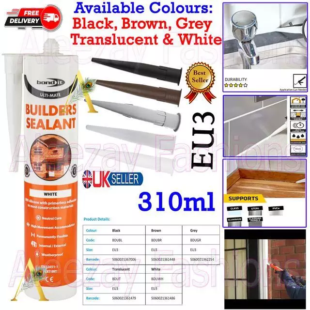 Bond it Ultimate Low Modulus Neutral Cure LMN Builders Silicone Sealant EU3