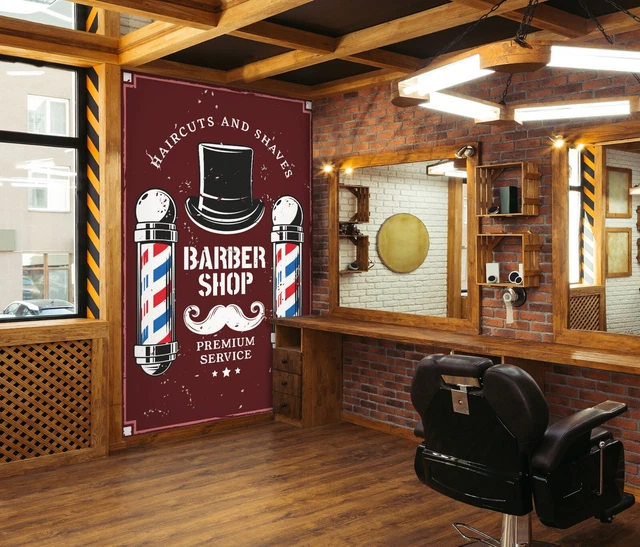 3D Haircut Uncle 1445 Barber Shop Wall Murals