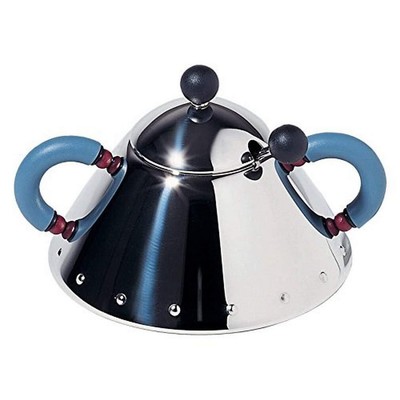 a Forma di Tamburo Dimensioni RiDotte Grigio Newness Zuccheriera in Acciaio Inox con Coperchio Trasparente e Cucchiaio da Zucchero per Casa e Cucina 