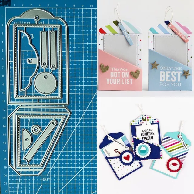 Geschenk Etikett Metall Stencil Cutting Dies Scrapbooking Stanzschablonen Karte