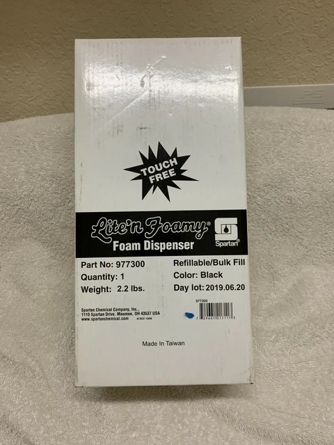 Spartan Lite'n Foamy Touch Free Bulk Foam Soap Dispenser 977200 Black