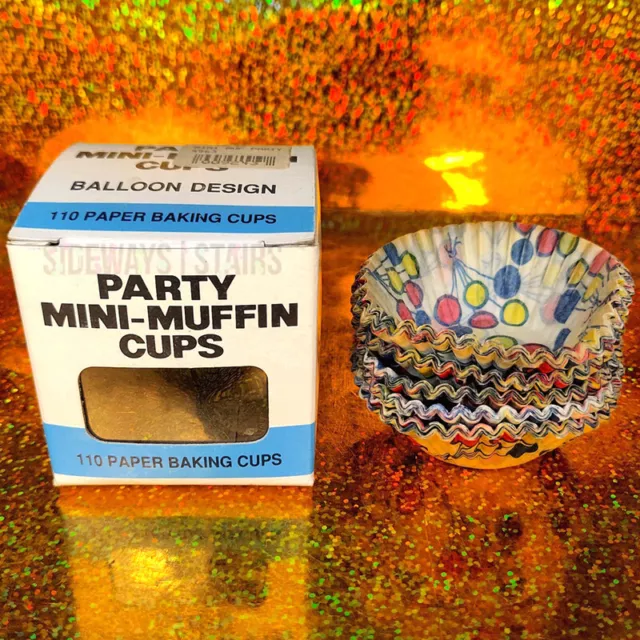 FOX RUN CRAFTSMEN MINI MUFFIN CUPS balloons vintage cupcake liner treat 80s RARE 2