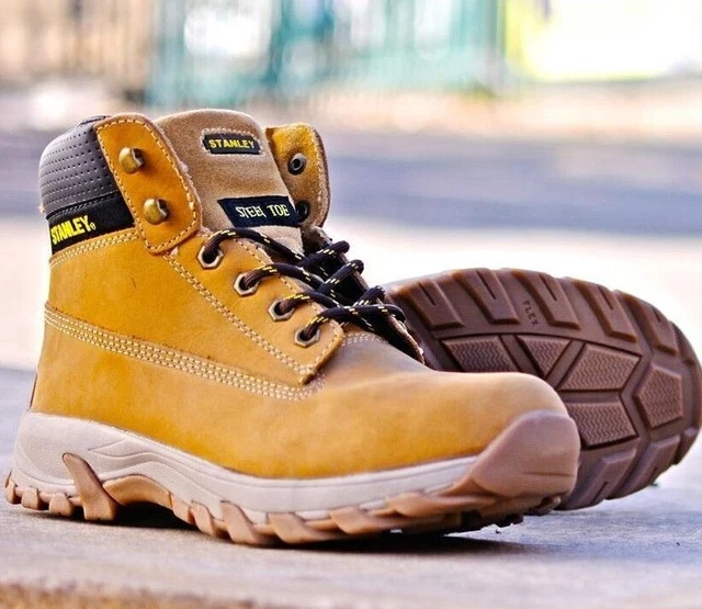 MENS STANLEY LEATHER Lightweight Safety Boots Steel Toe Cap Midsole Trainers Sz 99.00 PicClick UK