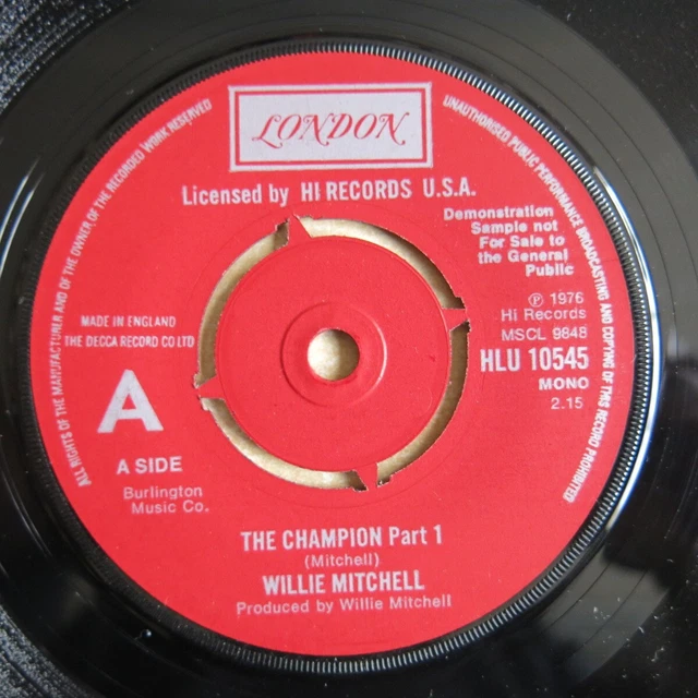 WILLIE MITCHELL THE Champion Part 1 / Part 2 UK 7