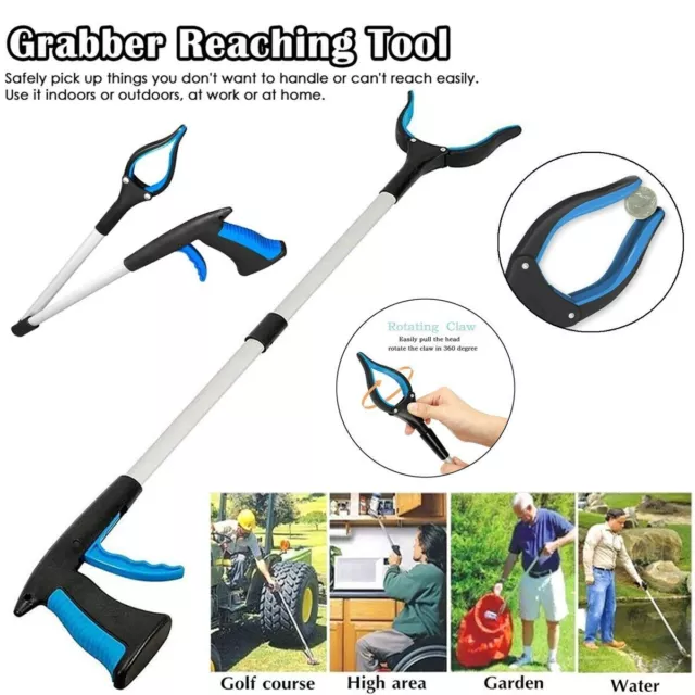 32in Foldable Grabber Tool Pick Up Stick Helping Hand Grip Reach Trash Picker'