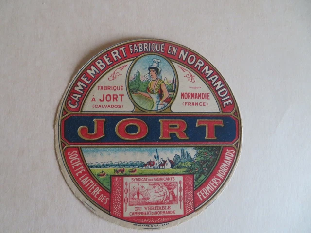 Etiquette ancienne de fromage Camembert Jort