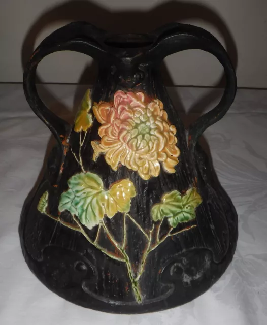 Bretby Art Pottery Vase C1905 'Ligna Ware' Floral Decoration Model No 1475E