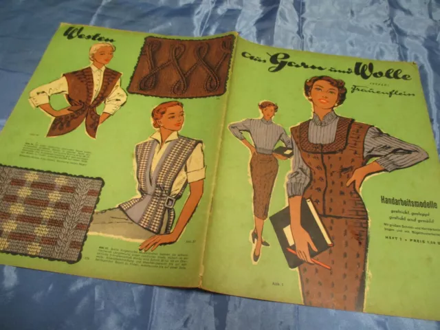 Aus Garn und Wolle  # 7 , Mode -  Zeitschrift  / DDR , 1950 er Jahre Nostalgie