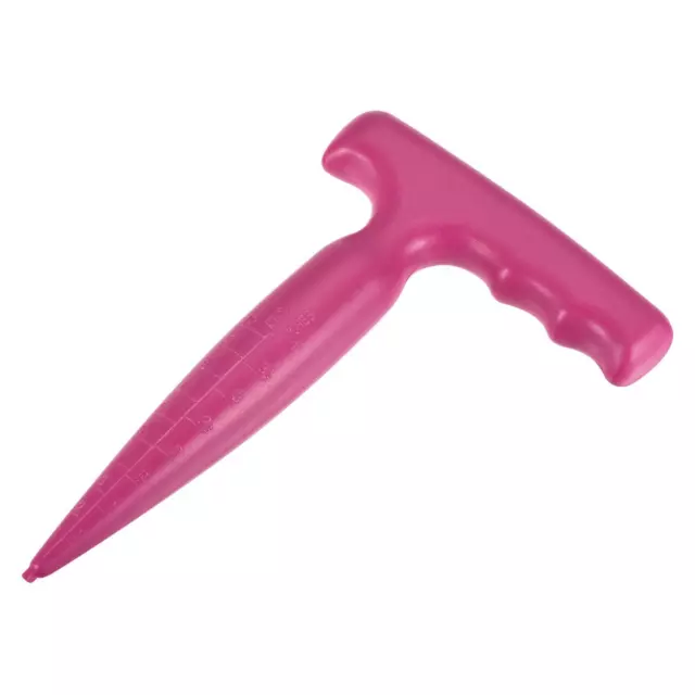 Plastic Hand Dibber with Handle, Sturdy Hand Held Bulb Planter, Rose Red
