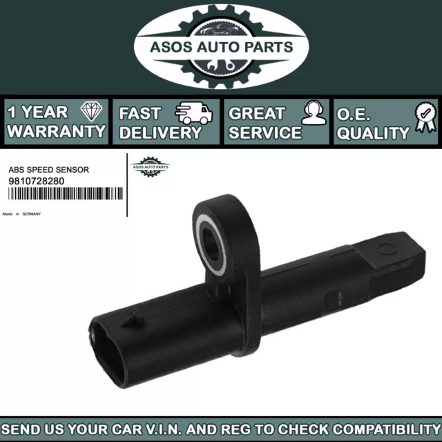 SENSORE DI VELOCITÀ ABS adatto a CITROEN BERLINGO C5 DS 3 DS 4 DS 7 DS 9 9810728280