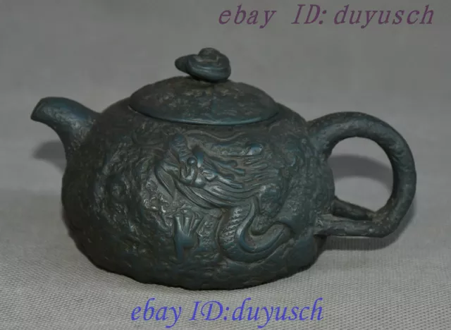 Old Chinese Yixing Zisha pottery Dragon Beast Statue Teapot Tea Pot Tea set
