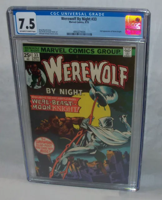 Werewolf By Night #33 CGC 7.5 2nd App MOON KNIGHT MCU HOT! Beauty! Comic Book 32