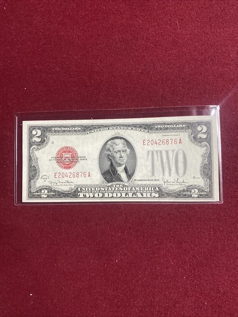 1928 G Series**Uncirculated**Crisp $2 Red Seal Note-Two Dollars