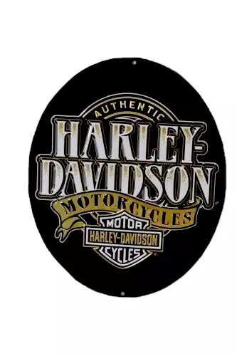 Harley-Davidson Authentic Embossed Oval Tin Sign, 13 x 15.75
