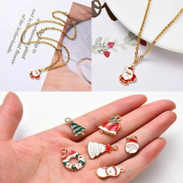 50 Stück Mixed Strass Emaille Weihnachten Charms Anhänger DIY Schmuck
