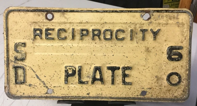1960  Reciprocity License Plate South Dakota