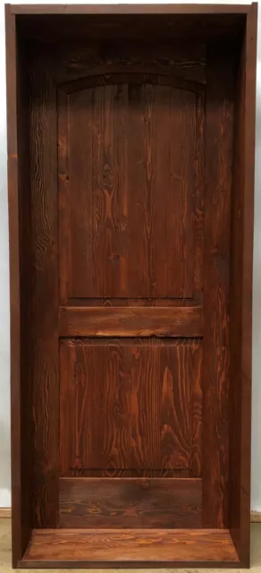 Rustic reclaimed lumber square top door solid wood castle winery outswing 5