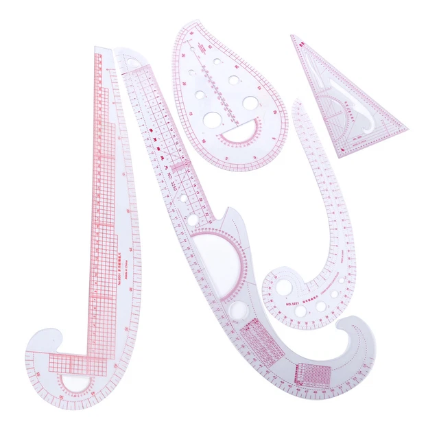 5Pcs/set French Measure Tool Curve Metric Ruler fit for Dressmaking Design