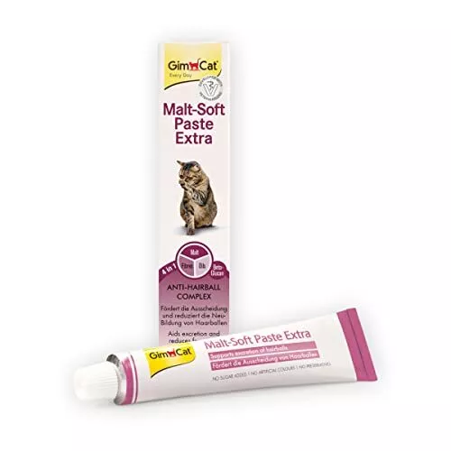 GimCat Pâte Malt-Soft Extra - Snack Anti-Hairball pour chats, favorise lélimina