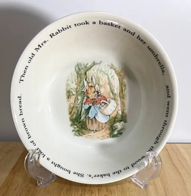WEDGWOOD Vintage Peter Rabbit Mrs. Rabbit Cereal Bowl