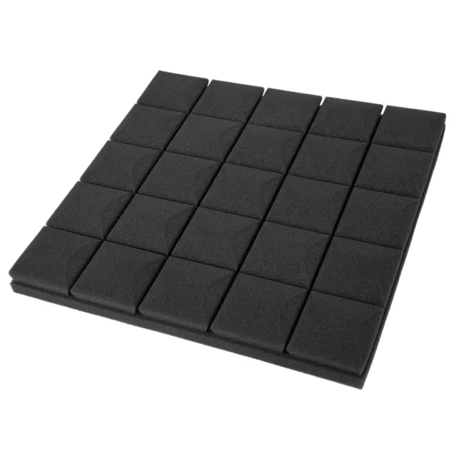 50 * 50 * 5 Cm 6 Pièces Mousse Ingénierie Panneaux Acoustiques Studio Noir