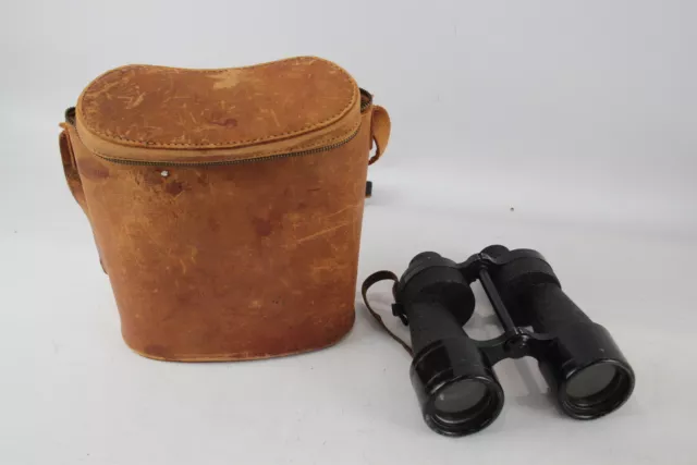 WW2 1944 Binoculars Military Bino Prism MkVA x 7 w/Broad Arrow & Case