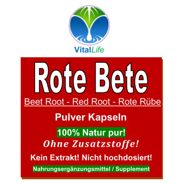 Rote Bete Beete Red Root Rote Rübe 360 Pulver Kapseln Natur Pur. 26317 2