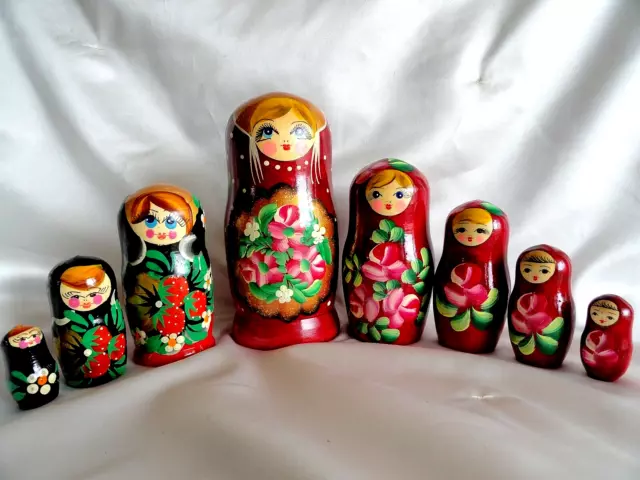 Two Solid Wood Nesting Dolls H - 17 / 11 cm Hand made