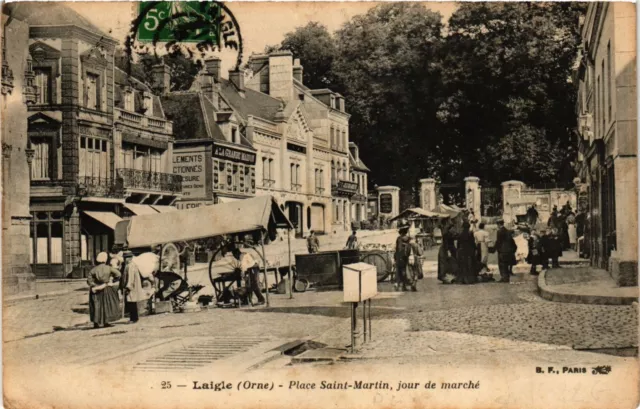 CPA AK Laigle - Place Saint-Martin, jour de marche (259304)