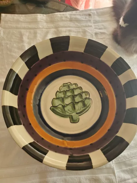 vicki carroll Bon Appetite Large Serving Bowl Artichoke  Center 1995
