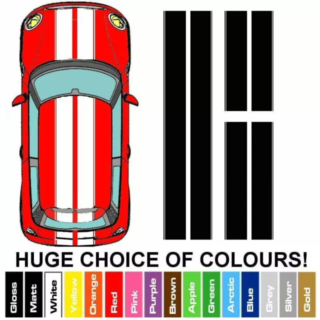 MINI Bonnet + Roof + Boot Vinyl Stripes - Full Car Kit Racing Decals Stickers